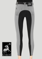 Kyron Damen Reithose Lexy, Damenreithose Vollbesatz steel/schwarz, neu