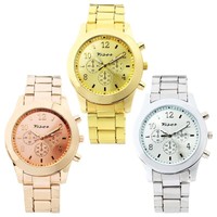 NEU Damenuhr Edelstahl Rotgold Silber Quarzuhr Damenuhr Analog Armbanduhr Uhr