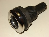 Borddurchlaß Borddurchbruch f Schlauch 19mm od 3/4"  schwarz/verchromt neu