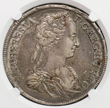 1742 Ngc Au 50 Hungary Silver Thaler Maria Theresa Coin Pop 4/2 (16051801D)