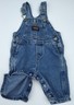 OshKosh Baby Infant Denim Jean Overalls Snaps 3 6 Mos Diaper Osh Kosh GUC Cute!