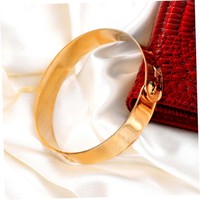 Fashion Gold Flat Mirror Metal Anklet Ankle Foot Cuff Bracelet Bangle Ring SL