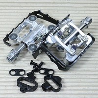 MTB SYSTEM PEDAL XLC PD-S02 Aluköper schwarz silber 9/16" Gewinde für SPD System