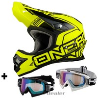 O'Neal 3series Lizzy neongelb Helm Crosshelm MX Motocross XS S M L XL HP7 Brille