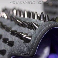 40 X 10mm Black Cone Metal Studs Leathercraft Rivets Tree Spikes Screwback Diy