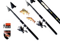 MARKEN ANGELSET FORELLE BARSCH 2 DAM ANGELRUTEN 3,00m und 2 ANGELROLLEN  