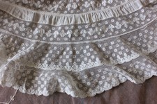 Antique Lace Petticoat Fabric With Ruching~Women's Clothing,Dolls,Sewing