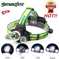 10000Lm 3X XML T6+2R5 LED Stirnlampen 18650 3.7v Fackel Licht LampTaschenlampen