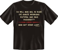T-Shirt Fun Shirt lustig witzig Wohnung putzen ...  keine Lust S - XXXL