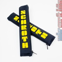 2x SCHROTH Gurtpolster 2 Zoll Gurtschoner schwarz Flock gelb 50mm