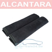2 x Gurtschoner aus Alcantara in schwarz Gurtpolster *NEU*