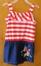 NEW GIRLS SIZE 4T MINNIE MOUSE RED WHITE STRIPED BLUE ROMPER 