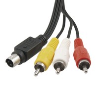 1.45m langes schwarzes 4 Pin S-Video zu 3 Cinch Composite Kabel DE