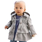 Baby Girls Kids Ruffle Wind Trench Coat Jacket Hooded Outerwear Dress Up Clothes