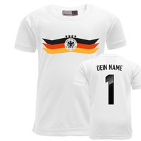 FABTEE Fussball Fan Trikot mit Wunschname und Nummer Fußball Kinder Shirt