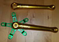 Tune Big Foot Kurbel gold giftgrün 172,5 Road Retro NOS Compact Dura Ace LK 110