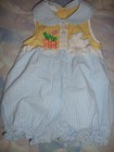 euc Samara bunny seersucker short bubble romper baby girl 12 m free ship USA