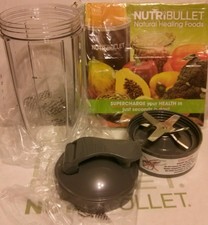 NutriBullet Nutri Bullet Extractor Blade + 24 OZ Tall Cup Flip Top Lid, Book
