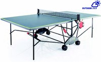 Kettler Axos Outdoor 3,Tischtennisplatte grau/gelb,TT-Platte wetterfest mit Netz