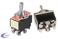 Kippschalter - 2 polig Ein-Aus-Ein - Rastend - Polwendeschalter Umpolschalter