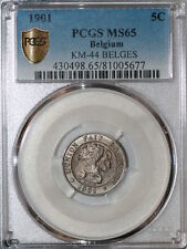 1901 Belgium 5 Cents Pcgs Ms65