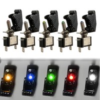 5x Kippschalter beleuchtet LED 12V KFZ Schalter Kill Switch EIN AUS Schutz kappe