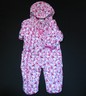 Girl's 6-9 Months JOJO MAMAN BEBE Floral Insulated Fleece Lined Snow Suit EUC