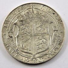 Great Britain 1907 Half Crown Xf Condition .4205 oz. Edward Vii .925 Silver