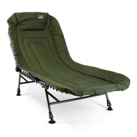 DIVERO Profi Karpfenliege Campingliege mit 6 Schlammfüßen Angelliege Liege grün