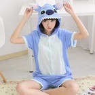 Kids Girls' Costume Short Sleeve One-Piece Pajamas Sleepwear Blue White S M L XL