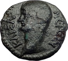 NERO 54AD Authentic Ancient Roman Coin of Thessalonica Macedonia Eagle i58047