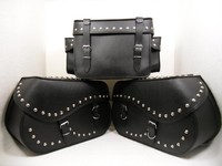 Motorrad Satteltaschen + Sissybartasche Leder Set 27