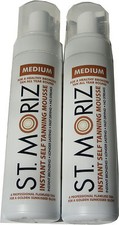 2 X 200Ml St Moriz Instant Self Tanning Mousse Medium Tan Fast Drying