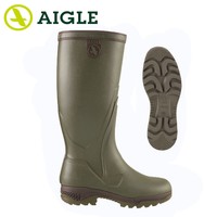 Aigle Parcours 2 Enduro Wellington Boot Wellies Adjustable Strap Natural Rubber