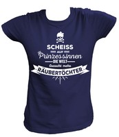 Damen T-Shirt - SCHEISS AUF PRINZESSINNEN - Motorrad Biker Chopper Rock Skull 