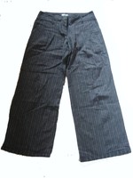 PROMOD Hose Leinenhose Baumwolle Gr. 38 Mokka braun Schmale Längsstreifen