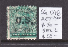 South Australia 1/2d On 1d Overprint Os Sg:048 Used And Scarce!