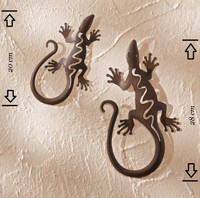2er METALLDEKO GECKO229100SALAMANDER WANDDEKO WANDHÄNGER WANDSCHMUCK DEKO FIGUR 