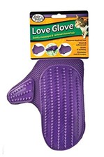 Grooming Mitt Cat Purple Original Love Glove Pet Hair Soft Rubber Four Paws