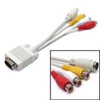 VGA auf 3 Cinch RCA S-Video S-VHS Composite PC HD AV TV Konverter Adapter Kabel