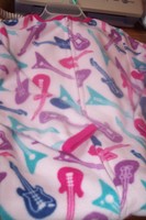 GIRLS BLANKET SLEEPER SZ 3T KIDGETS PINK W/ COLORFUL GUITARS NWT