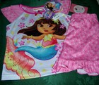 Dora the Explorer Kids Pink Mermaid Short Pajamas Set Toddler Girls 2T $24