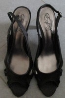 Esprit Schuhe Pumps Slingpumps Modell Emmy Sling Peeptoe schwarz Satin Gr. 41
