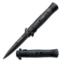 MC TACForce USA Stiletto Messer Taschenmesser Klappmesser Micarta schwarz TF-725