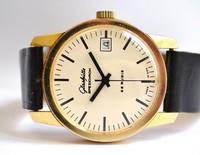 Elegante & zeitlose Glashütte Herrenuhr Spezichron Automatik vergoldet Ø34mm