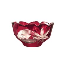 Dale Tiffany GA80586 9.5" x 5.75" Red Floral Bowl