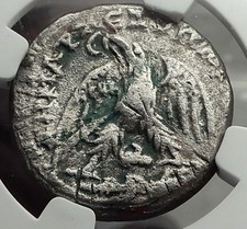 MACRINUS 218AD Caesarea Maritima JUDAEA Silver Tetradrachm Roman Coin NGC i59081