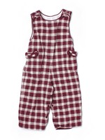 Toddler Boy Strasburg Burgundy Plaid Holiday Longall Romper Size 24 Months