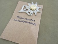WH Mützenabzeichen Edelweiß Hat Pin Wehrmacht WK2 WWII Abzeichen Gebirgsjäger