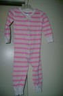 Hanna Andersson pink & orange stripes organic cotton sleeper-80 18 to 24 months